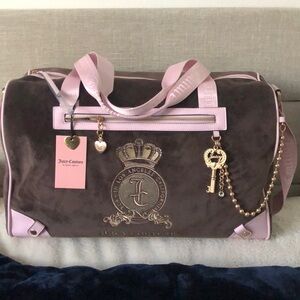 Juicy Couture Brown & Pink Daydreamer Weekender Duffle Bag NWT